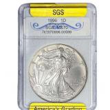 1996 Silver Eagle SGS MS70