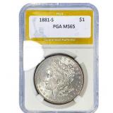 1881-S Morgan Silver Dollar PGA MS65