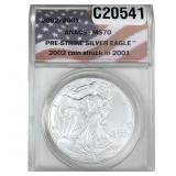 2002/2001 Silver Eagle ANACS MS70