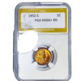 1952-S Wheat Cent PGA MS66+ RD