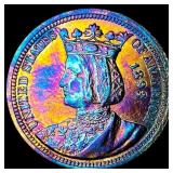 1893 Toned Silver Isabella Quarter CLOSELY  UNCIR
