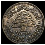 1952 Lebanon Silver 50 Piastres