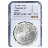 2000 Silver Eagle NGC MS69