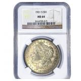 1921-S Morgan Silver Dollar NGC MS64
