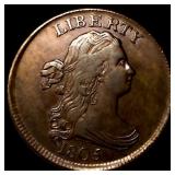 1805 Sm 5 No Stem Draped Bust Half Cent