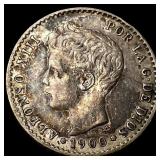 1900 Spain Silver 50 Cents