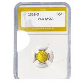 1853-O Type 1 Dollar PGA MS63