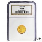 1912 $2.50 Gold Quarter Eagle NGC MS62