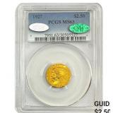 1927 CAC $2.50 Gold Quarter Eagle PCGS MS63