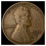 1924-S Lincoln Wheat Cent LIGHTLY CIRCULATED