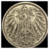 1908 Germany Silver 10 Pfenning