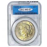 1926-S Silver Peace Dollar GEC MS67