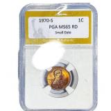 1970-S Wheat Cent PGA MS65 RD