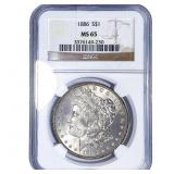 1886 Morgan Silver Dollar NGC MS65