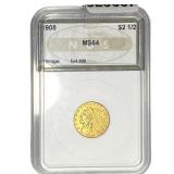 1908 $2.50 Gold Quarter Eagle NGS MS64