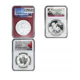 [3 Coins] 1987-2021 Silver 1 oz Coins NGC PF/MS69-