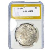 1884-CC Morgan Silver Dollar PGA MS64