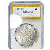 1879-S Morgan Silver Dollar PGA MS65