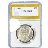 1944 Walking Liberty Half Dollar PGA MS64