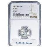 1963 DDR Roosevelt Dime NGC PF67