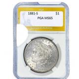 1881-S Morgan Silver Dollar PGA MS65