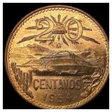 1954 Mexico Copper 20 Centavos KM 439