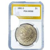 1881-S Morgan Silver Dollar PGA MS66