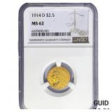 1914-D $2.50 Gold Quarter Eagle NGC MS62