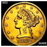 1852 $5 Gold Half Eagle UNCIRCULATED