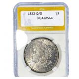1882-O/O Morgan Silver Dollar PGA MS64