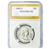 1960-D Franklin Half Dollar PGA MS65 FBL