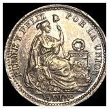 1904/1804 Peru  Silver 1/2 Dinero