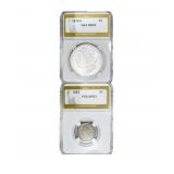 [2 Coins] 1879-1883 Morgan $1 & Victory 5C PGA MS6