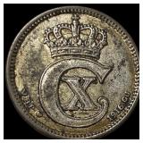 1916 Denamrk Silver 10 Ore KM 181.1