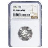 1962 Roosevelt Dime NGC PF69 Cameo