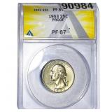 1953 Washington Silver Quarter ANACS PF67
