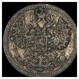 1907 Russia Silver 15 Kopeks