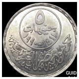 1990 Egypt Silver 5 Pounds