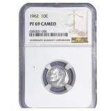 1962 Roosevelt Dime NGC PF69 Cameo