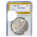 1882-O/O Morgan Silver Dollar PGA MS64