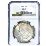 1886 Morgan Silver Dollar NGC MS65