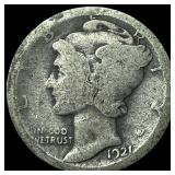 1921 Silver Mercury Dime NICELY CIRCULATED