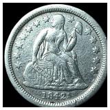 1842-O Silver Seated Liberty Dime NEARLY UNCIRCULA