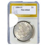 1884-CC Morgan Silver Dollar PGA MS64
