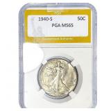 1940-S Walking Liberty Half Dollar PGA MS65