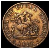 1850 Canada Copper 1/2 Penny Bank Token