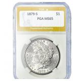 1879-S Morgan Silver Dollar PGA MS65