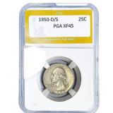 1950-D/S Washington Silver Quarter PGA XF45