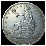 1876 Silver Trade Dollar NEARLY UNCIRCULATED