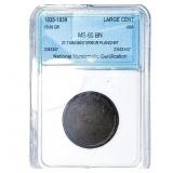 1835-1839 Coronet Head Large Cent NNC MS60 BN